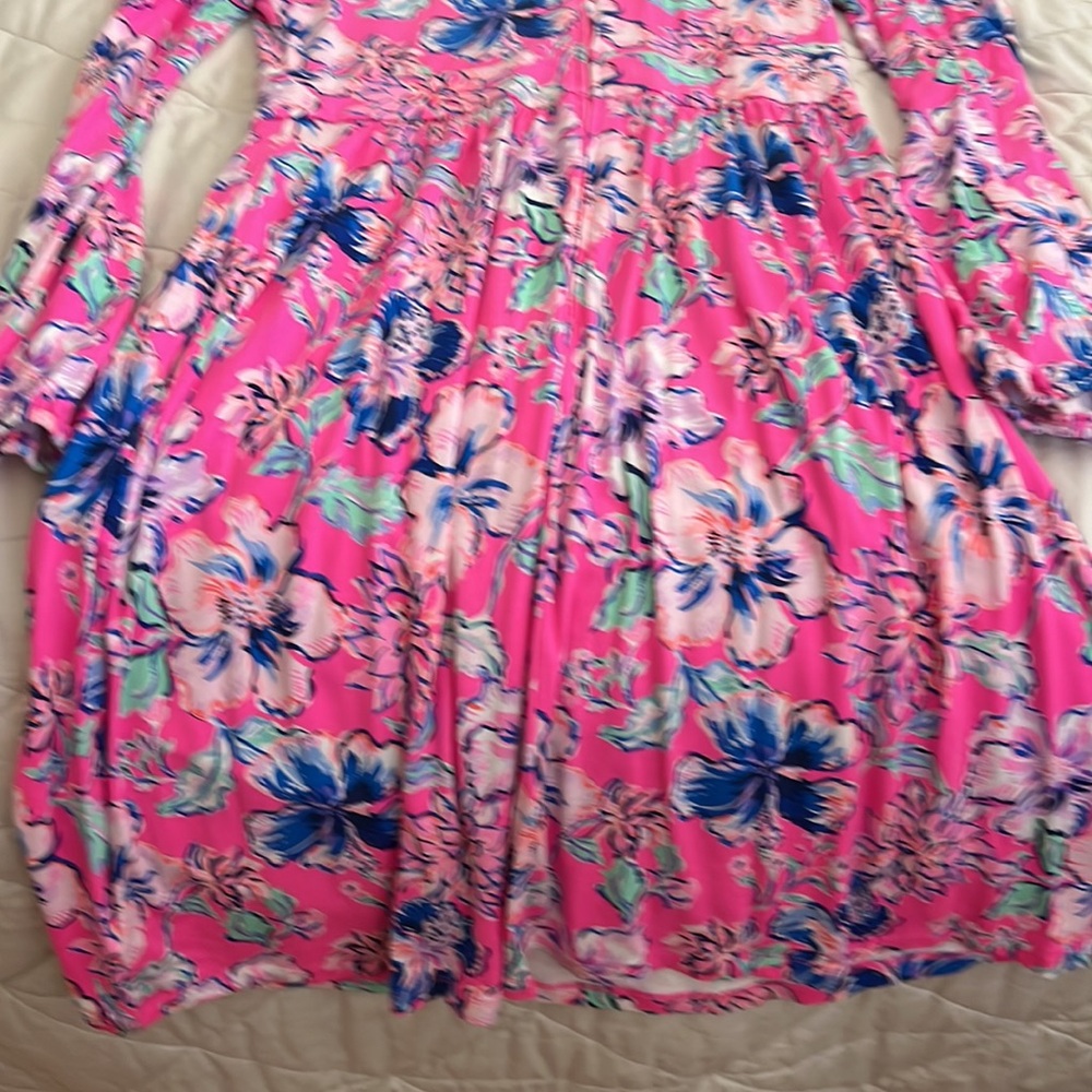 Lilly Pulitzer Carmilla Dress Pink Isle Last Bud Not Least 2 Preppy Coastal - Picture 9 of 16